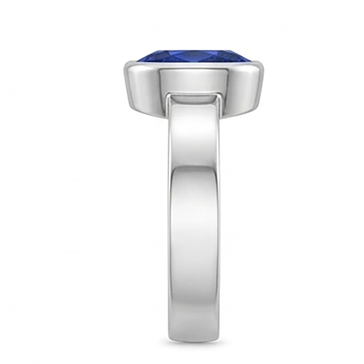 Solitaire Gemstone Mens Ring Ceylon Sapphire Bezel Set 2.50 Carats
