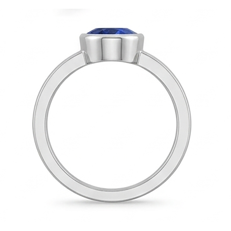 Solitaire Gemstone Mens Ring Ceylon Sapphire Bezel Set 2.50 Carats