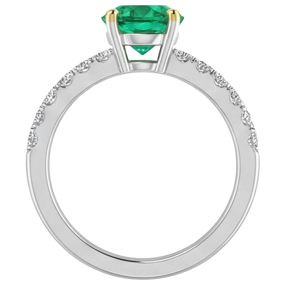 Genuine Colombian Emerald Colored Stone Ring – back view