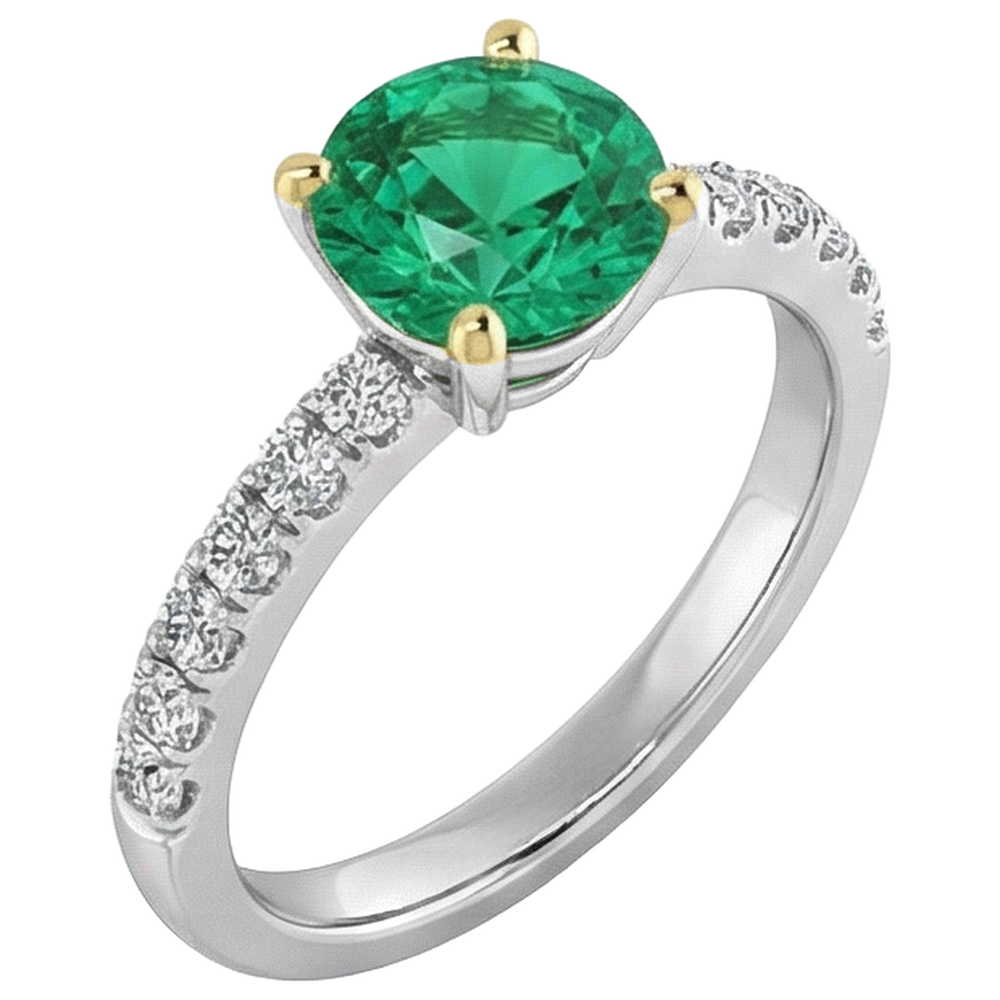 Dazzling Colombian Emerald Colored Stone Ring 2 ct – side view