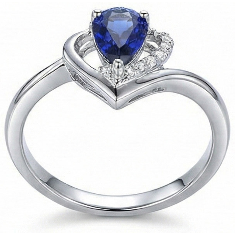 natural round sapphire 2.50ct ring profile view