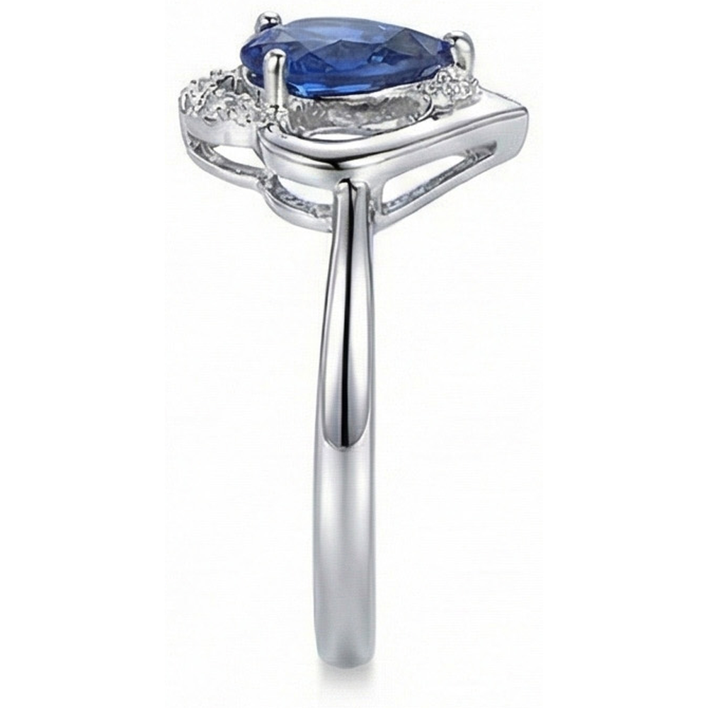 natural round sapphire 2.50ct ring with diamond accents