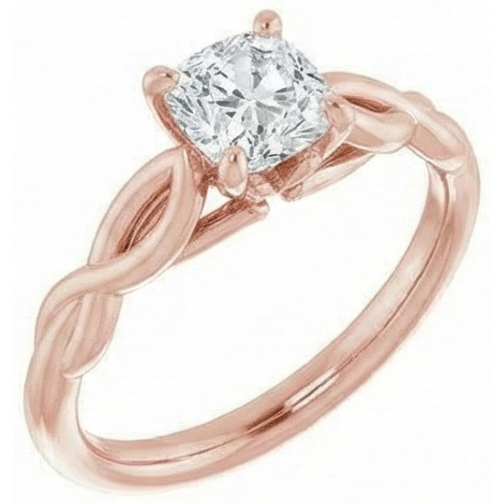 Solitaire Genuine Cushion Old Mine Cut Natural Earth Mined Diamond ( Not Lab Grown ) Ring Infinity Style 3 Carats