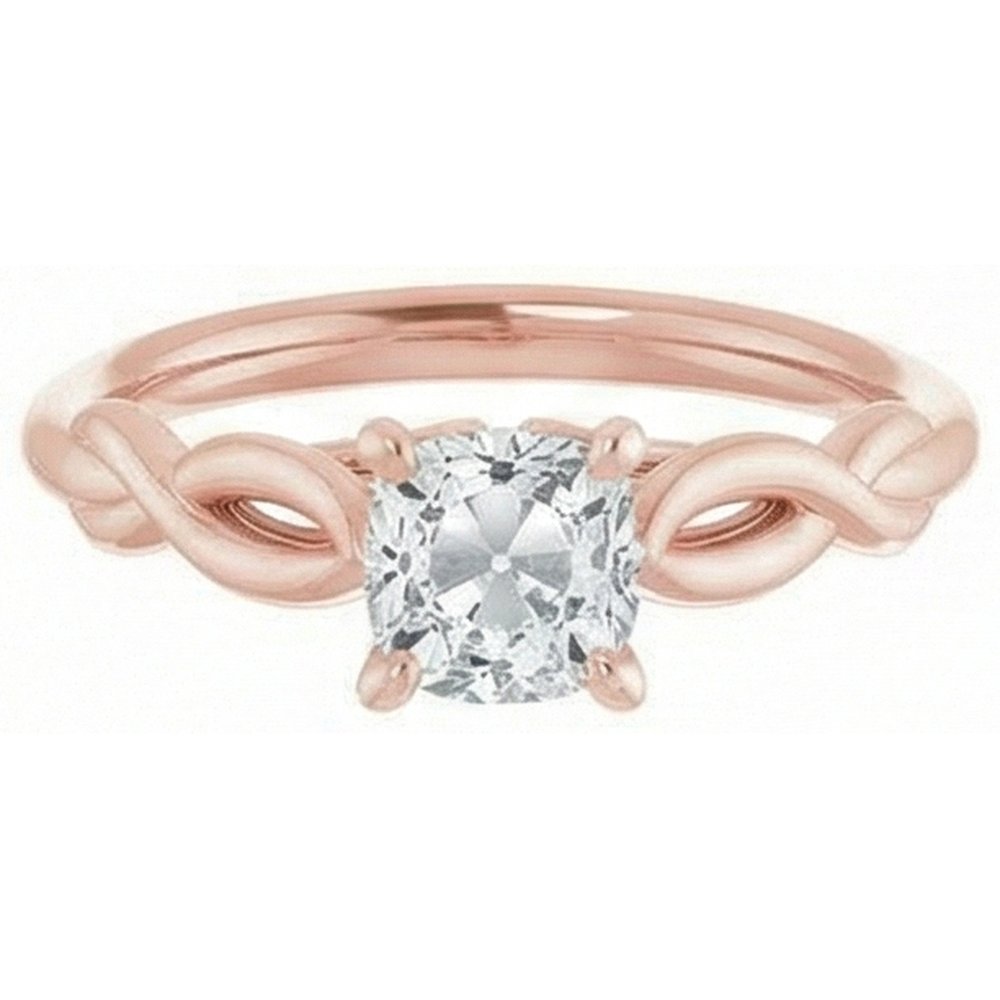 Solitaire Genuine Cushion Old Mine Cut Natural Earth Mined Diamond ( Not Lab Grown ) Ring Infinity Style 3 Carats