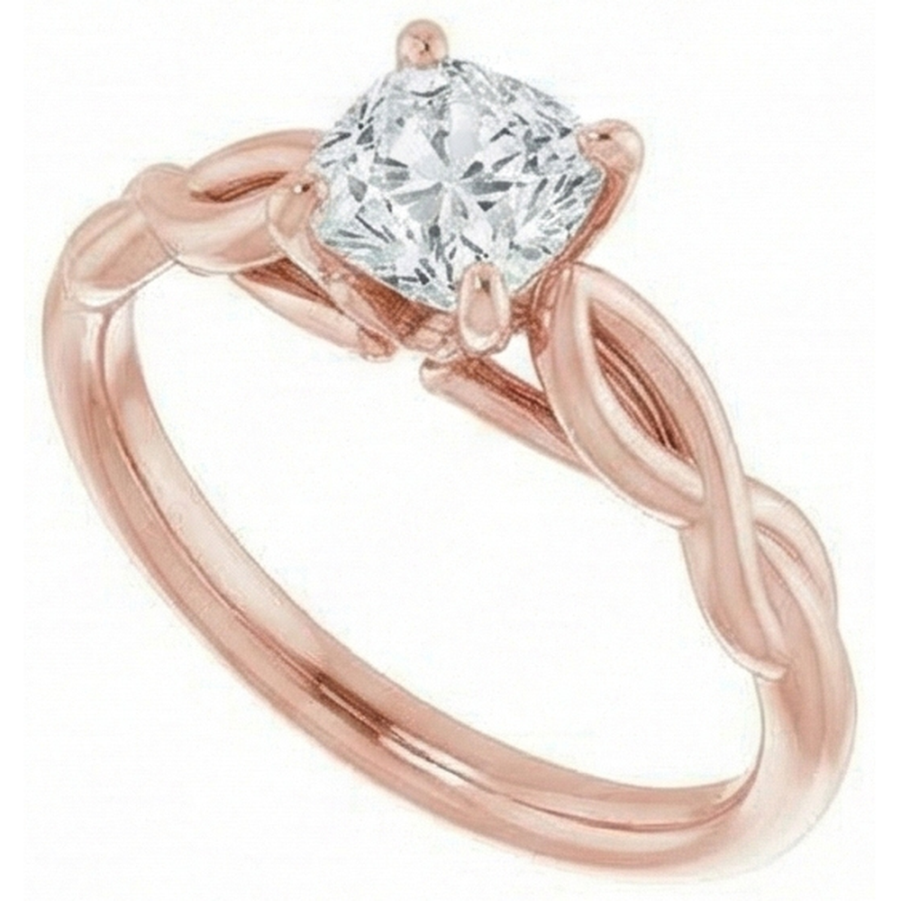 Solitaire Genuine Cushion Old Mine Cut Natural Earth Mined Diamond ( Not Lab Grown ) Ring Infinity Style 3 Carats