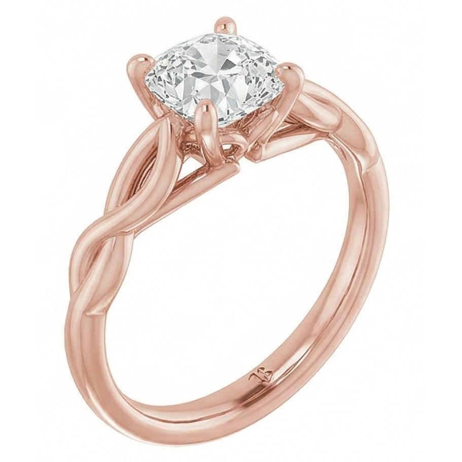 Solitaire Genuine Cushion Old Mine Cut Natural Earth Mined Diamond ( Not Lab Grown ) Ring Infinity Style 3 Carats