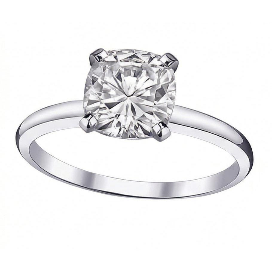 Solitaire Genuine Natural Earth Mined Diamond ( Not Lab Grown )  2.01 Carat Cushion Ring