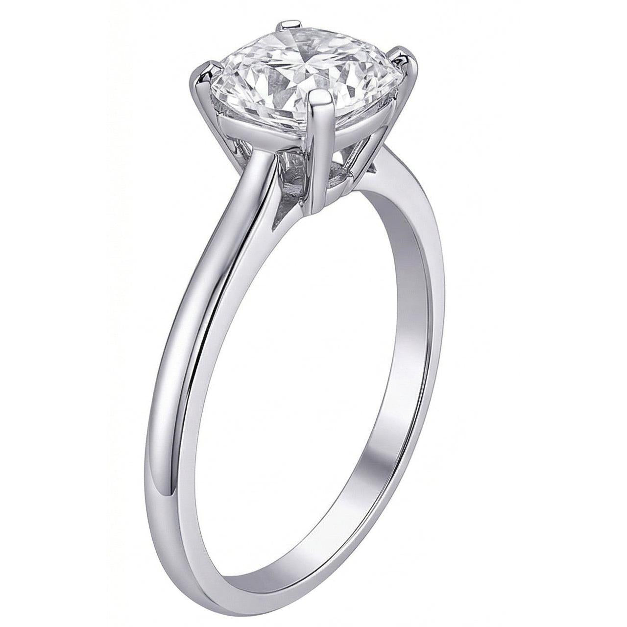Solitaire Genuine Natural Earth Mined Diamond ( Not Lab Grown )  2.01 Carat Cushion Ring