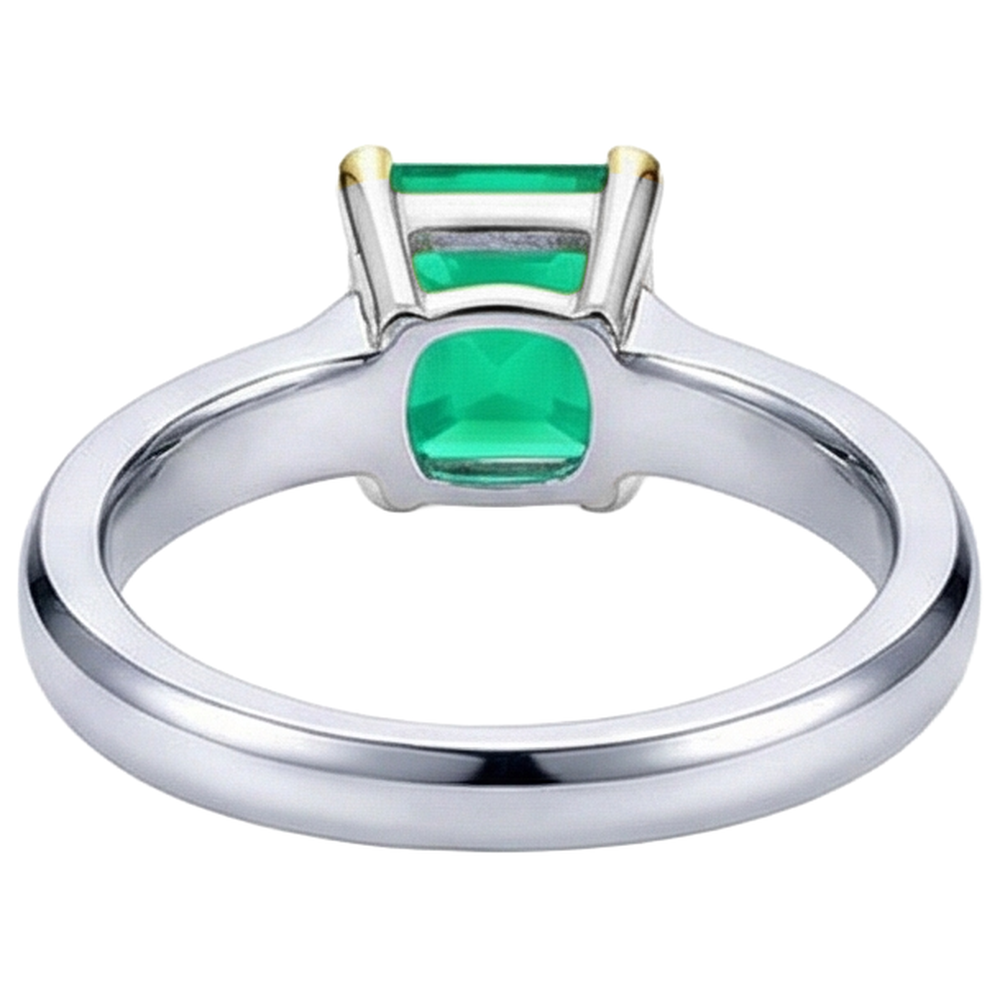 Natural Emerald Precious Stone Ring – top view
