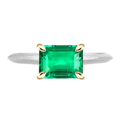 Handmade GIA-Certified Fine Emerald Gemstone Ring – 2 ct 14K Two