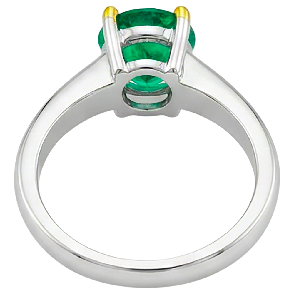 Natural Fine Emerald Colored Stone Ring – back view