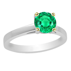 Emerald Precious Stone Ring – GIA-Certified 2 ct Two-Tone 14K