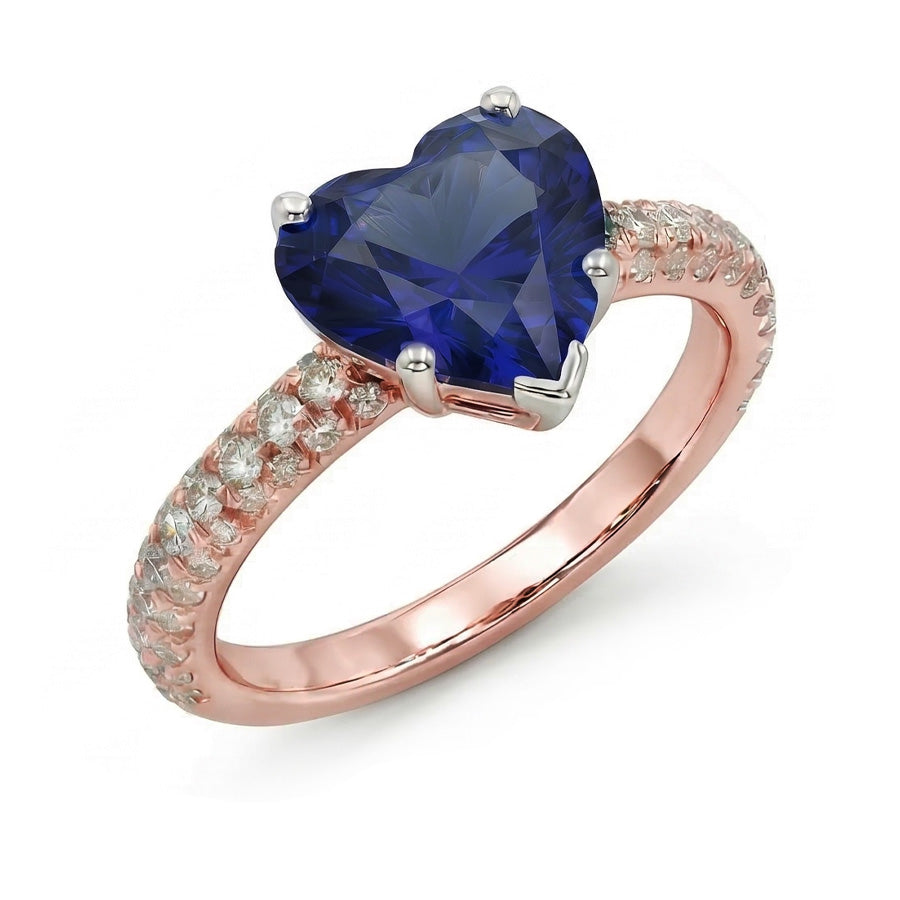 natural round sapphire 3.50ct ring side angle