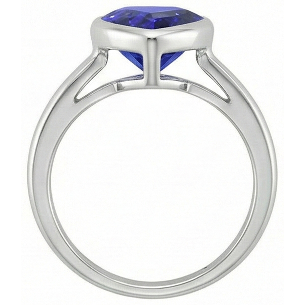 Solitaire Heart Cut Bezel Set Sri Lankan Sapphire Ring 2.50 Carats