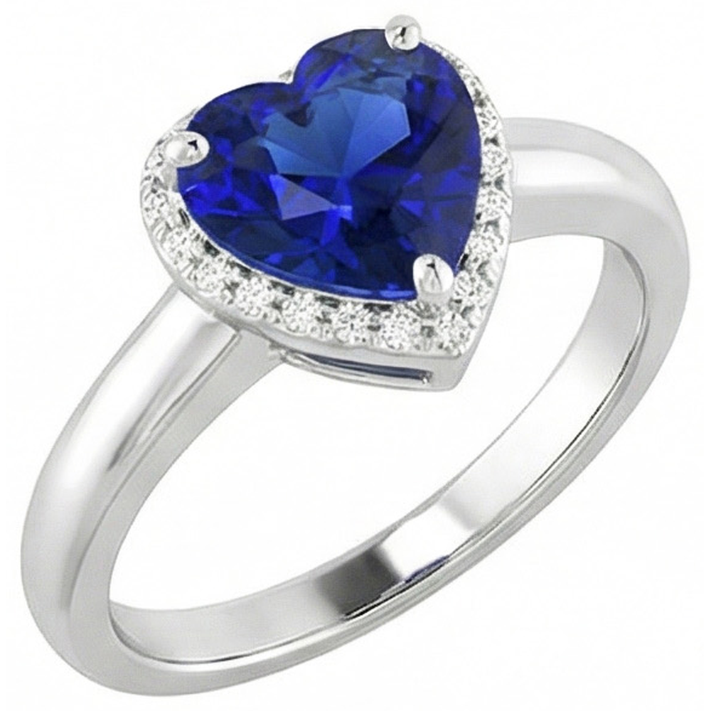 natural heart sapphire 2.50ct ring close up detail