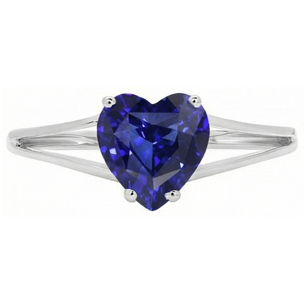 natural heart sapphire 2.50ct ring side angle