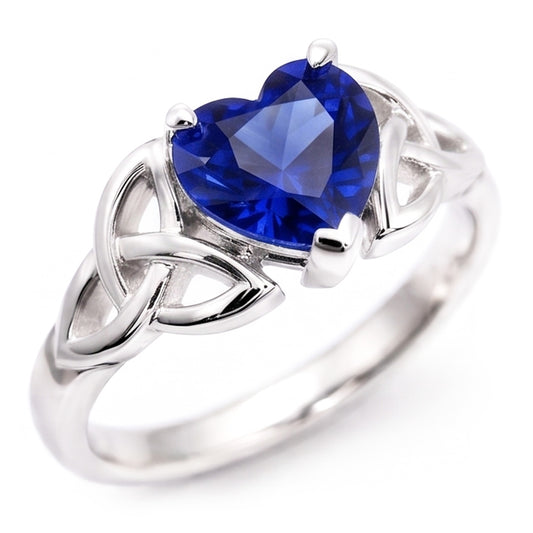 Solitaire Heart Cut Ring Vintage Style Sri Lankan Sapphire 2 Carats