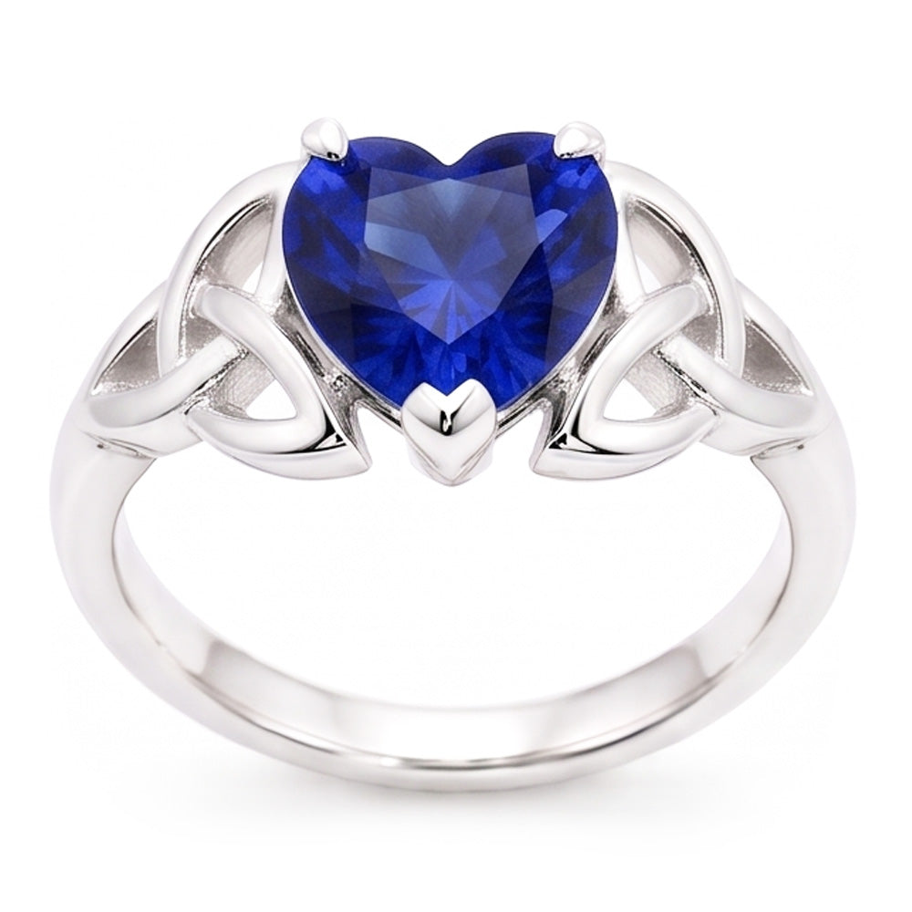 Solitaire Heart Cut Ring Vintage Style Sri Lankan Sapphire 2 Carats