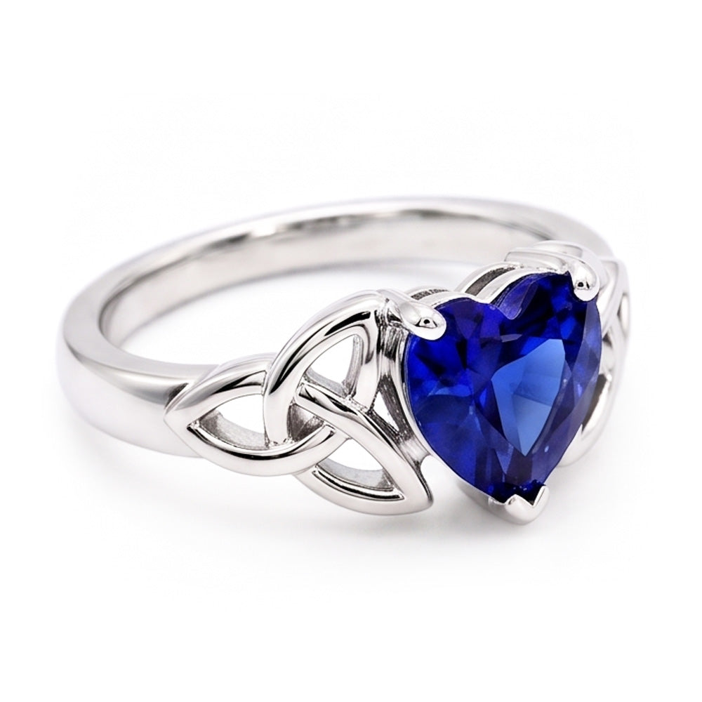 Solitaire Heart Cut Ring Vintage Style Sri Lankan Sapphire 2 Carats