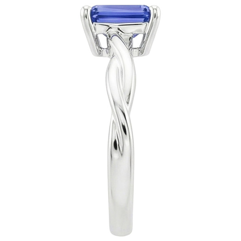 Solitaire Infinity Style Ring Emerald Sri Lankan Sapphire 2.50 Carats