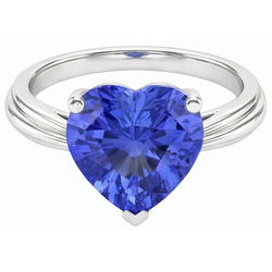 Solitaire Light Blue Sapphire Heart Ring 2.50 Carats Prong Set Jewelry