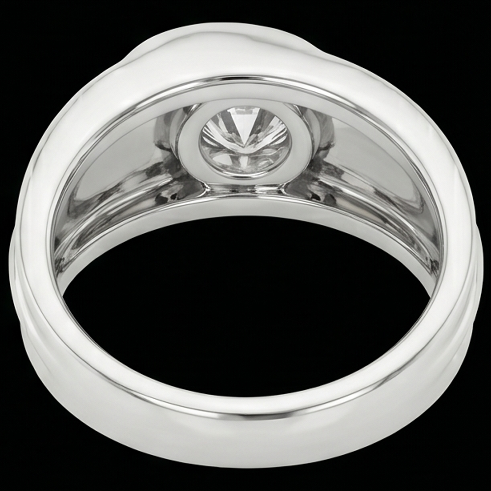 Solitaire Mens Wedding Band Round Cut