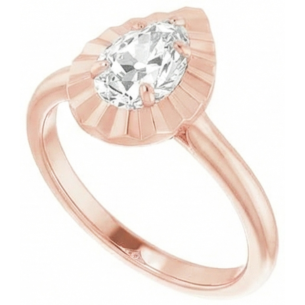 natural pear diamond 2.15ct ring side angle