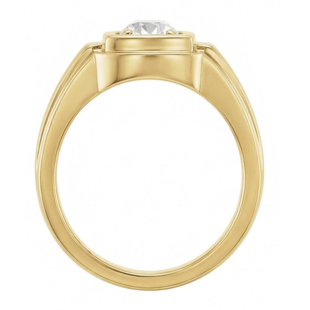 Solitaire Old Mine Round Cut Natural Diamond Ring 1.50 Carats White Gold 14K