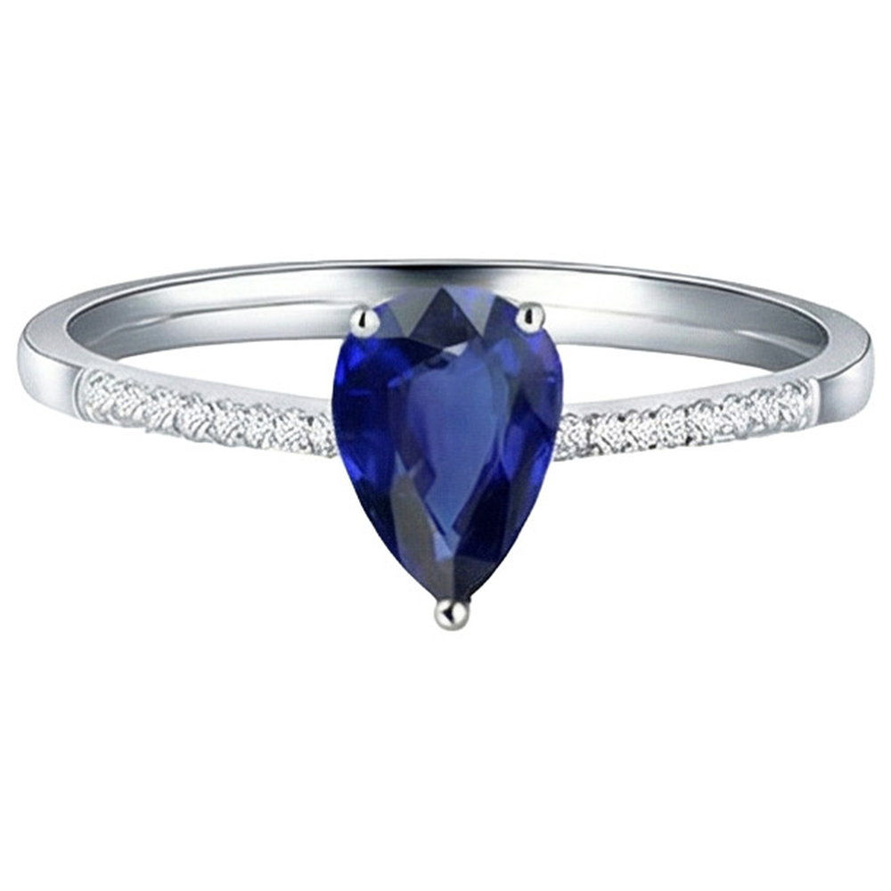natural round sapphire 2.50ct ring close up detail