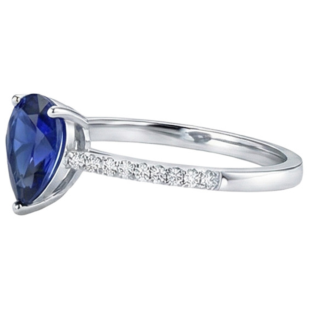 natural round sapphire 2.50ct ring top view