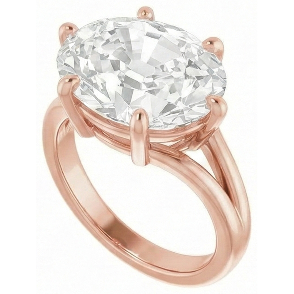Diamond Solitaire Ring 8.50-ct 14 Karat Rose Gold – side view