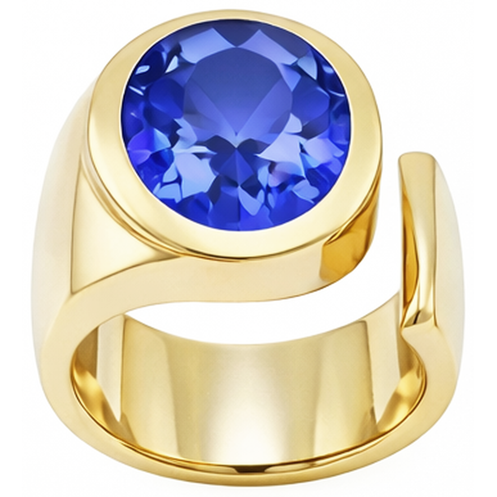Solitaire Oval Tanzanite 2 Carat Ring Gemstone Jewelry