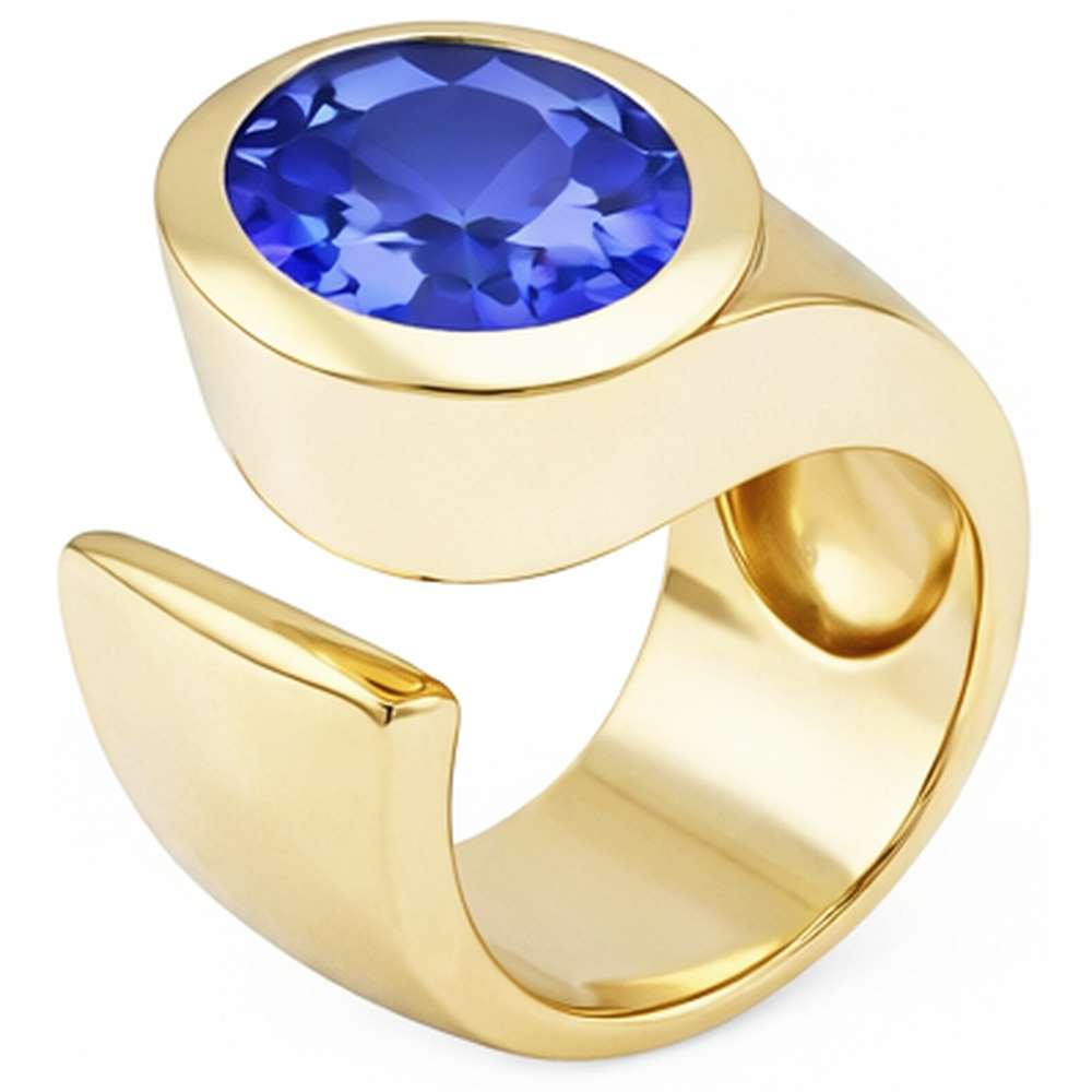 Solitaire Oval Tanzanite 2 Carat Ring Gemstone Jewelry