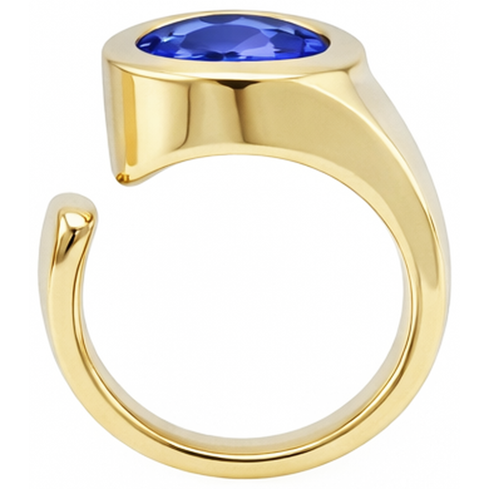 Solitaire Oval Tanzanite 2 Carat Ring Gemstone Jewelry