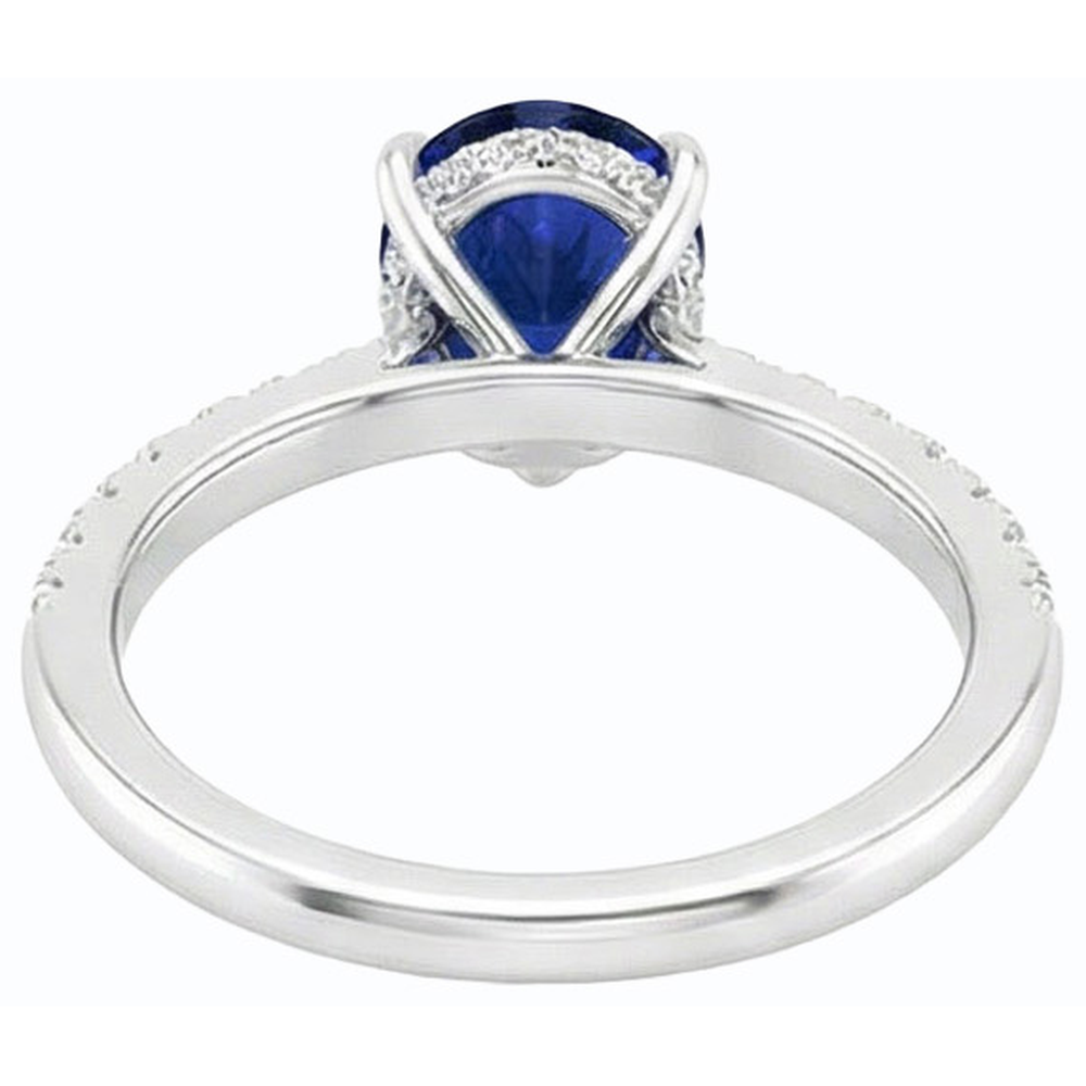 natural round sapphire 3.50ct ring side angle