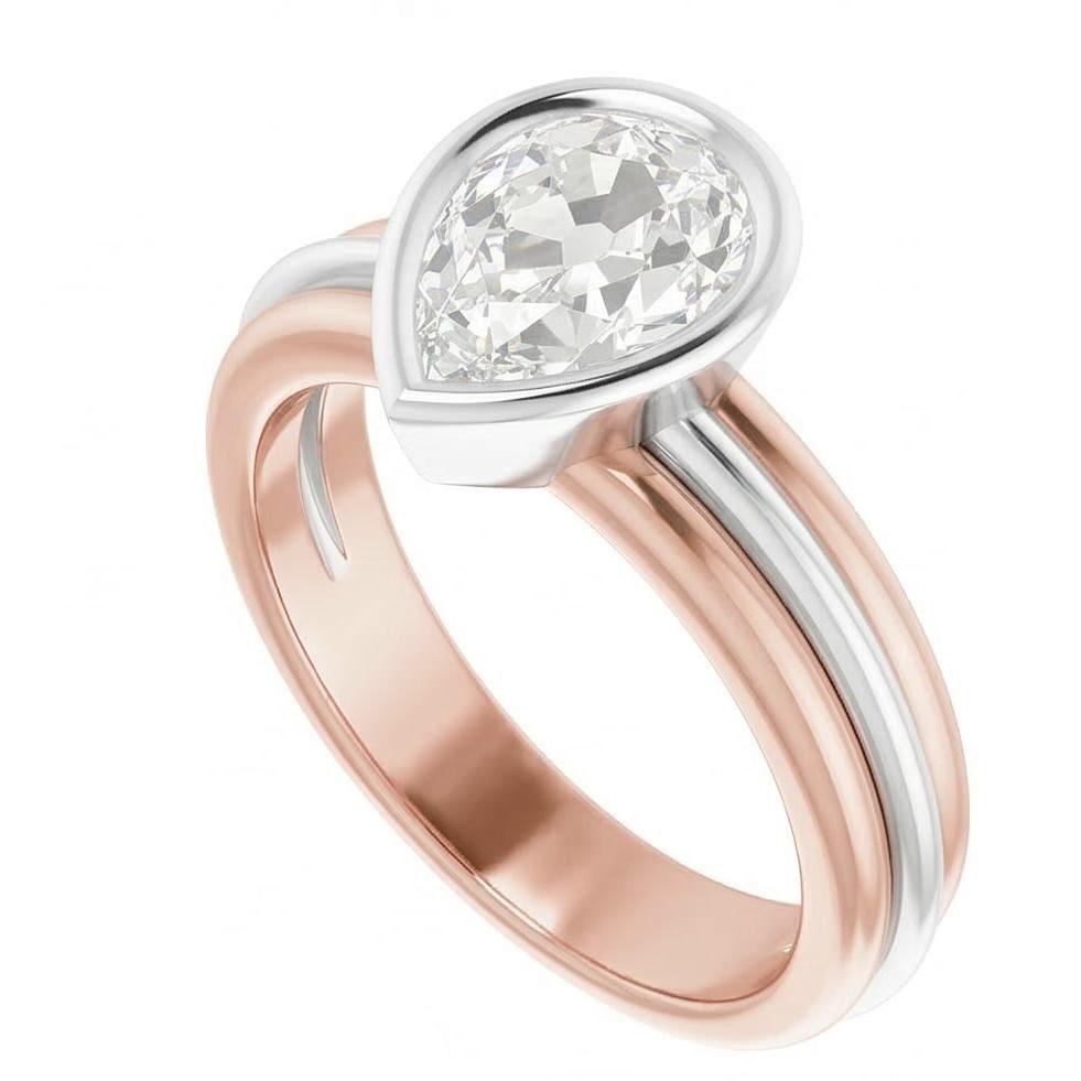 natural pear diamond 2.20ct watch top view