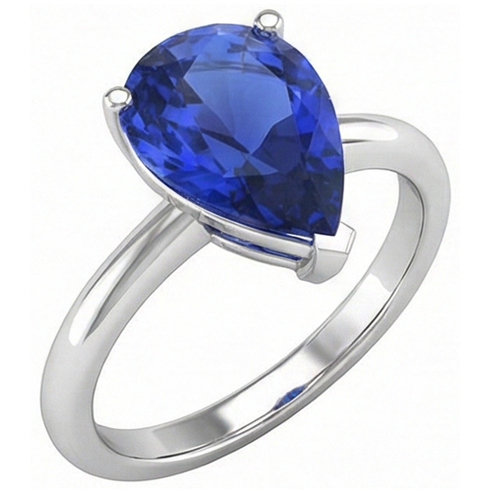 natural pear sapphire 3ct ring side angle