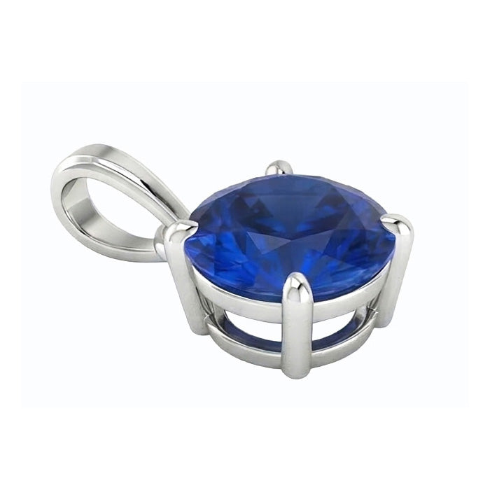 natural round sapphire 3ct pendant top view