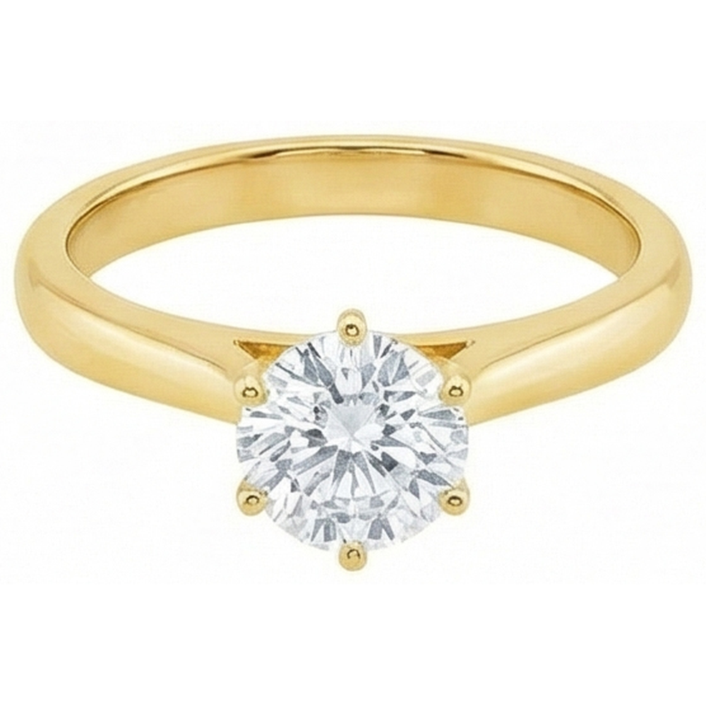 Solitaire Real Natural Earth Mined Diamond ( Not Lab Grown )  Engagement Ring Yellow Gold 1.51 Ct.