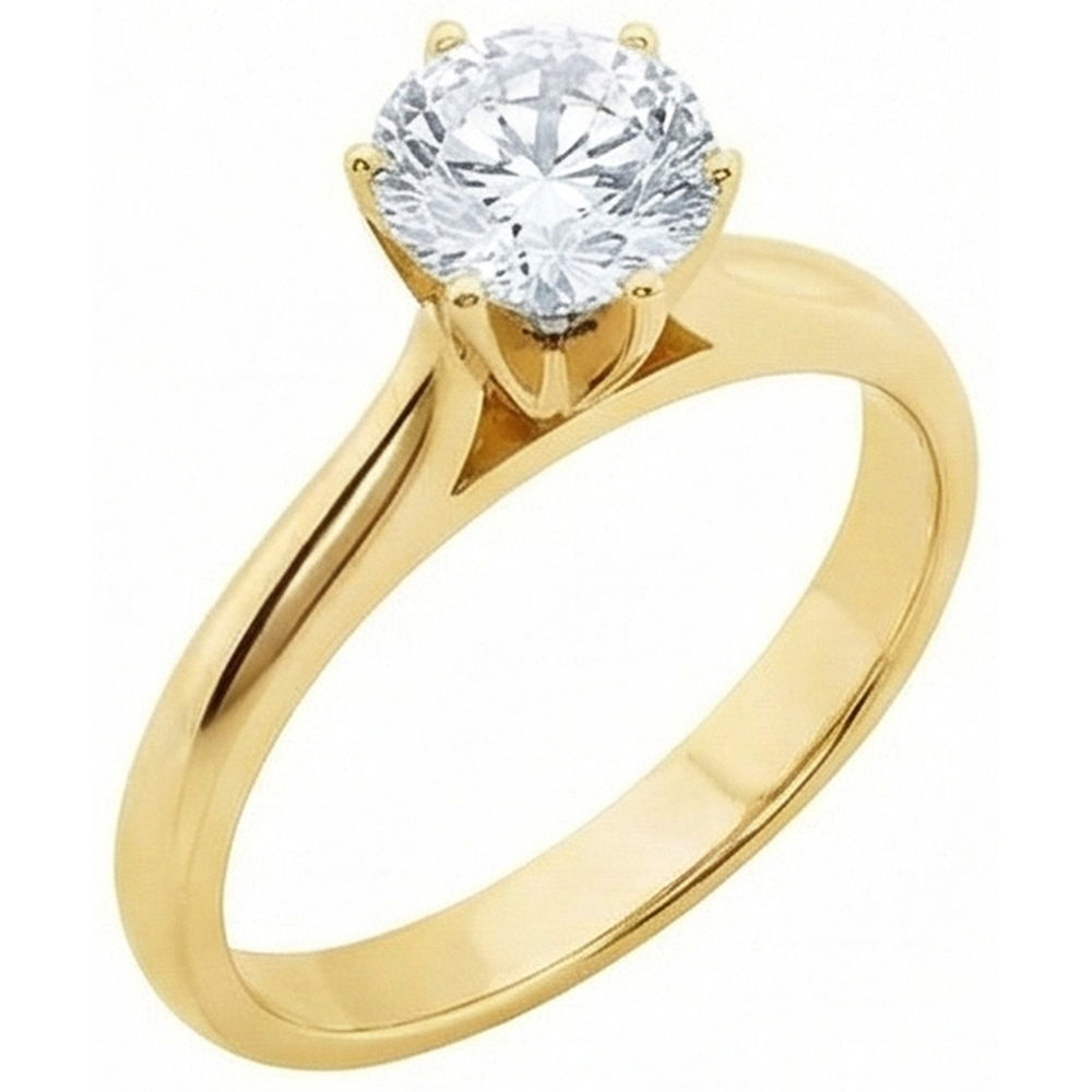 Solitaire Real Natural Earth Mined Diamond ( Not Lab Grown )  Engagement Ring Yellow Gold 1.51 Ct.