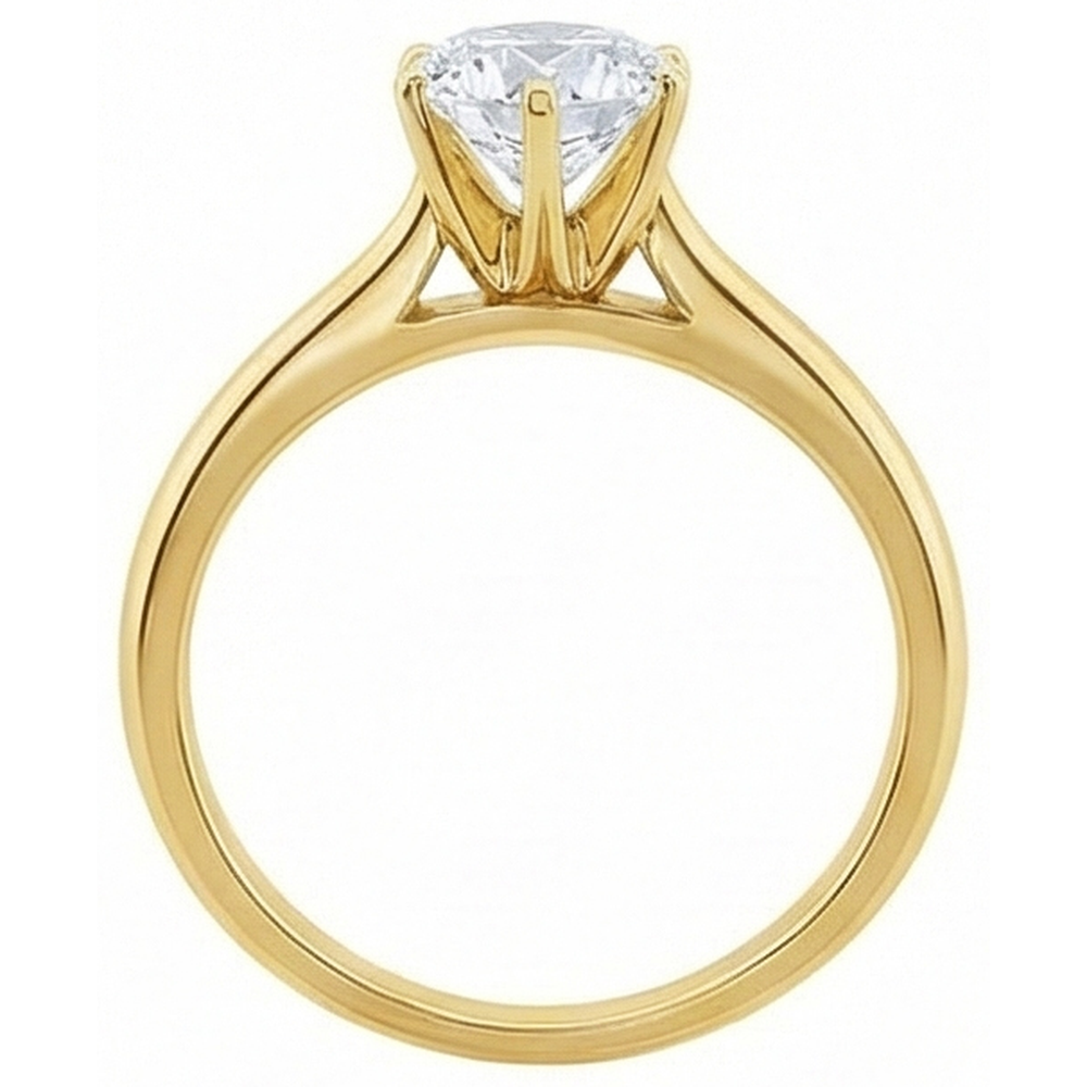 Solitaire Real Natural Earth Mined Diamond ( Not Lab Grown )  Engagement Ring Yellow Gold 1.51 Ct.