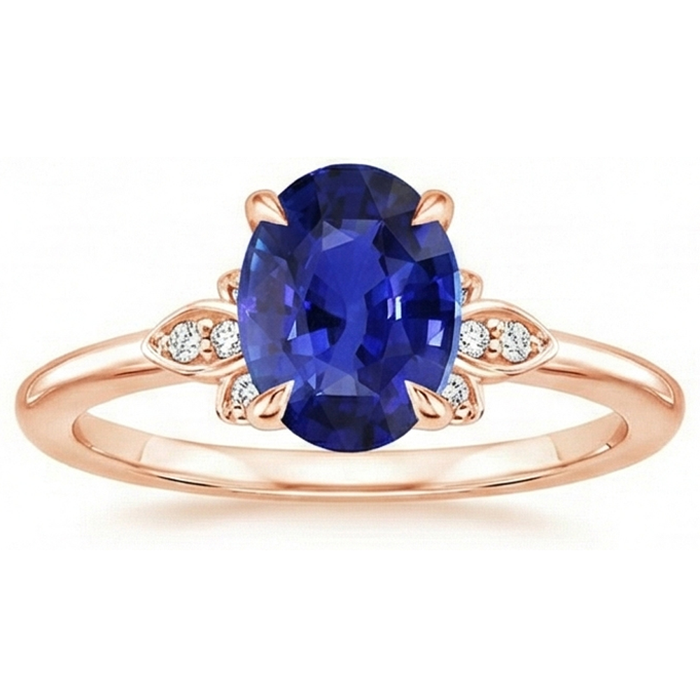 natural round sapphire 4ct ring top view