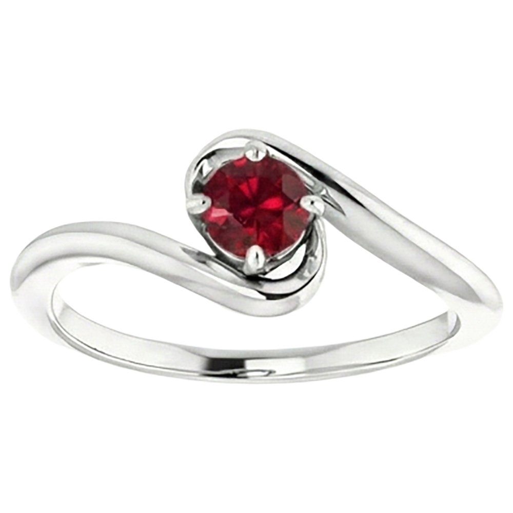 natural round ruby 1.50ct ring profile view