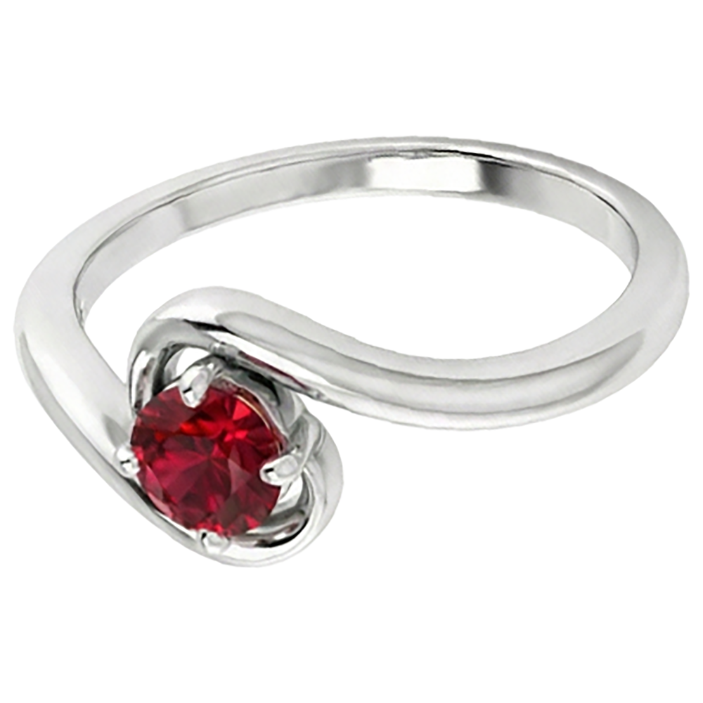 natural round ruby 1.50ct ring on white background