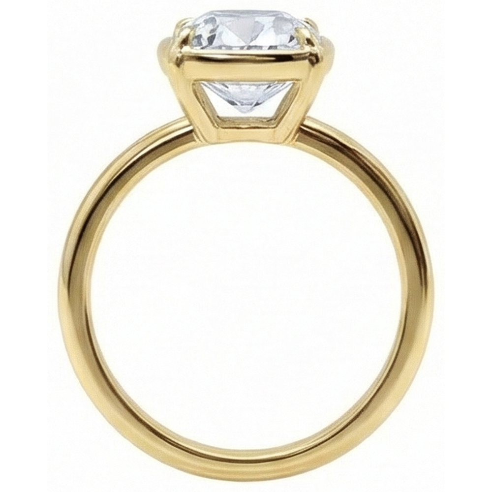 Solitaire Ring Cushion Old Miner Real Natural Earth Mined Diamond ( Not Lab Grown ) Prong Set 2.25 Carats