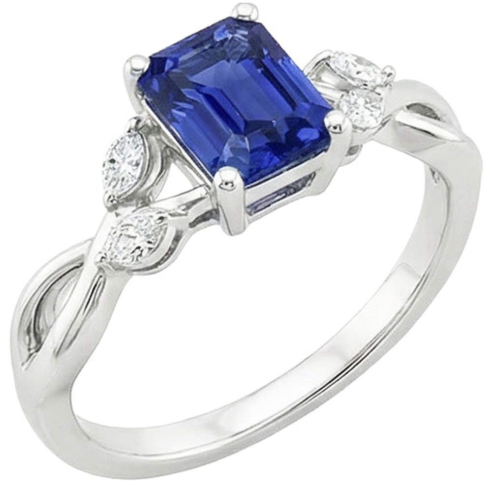 natural emerald sapphire 4ct ring close up detail