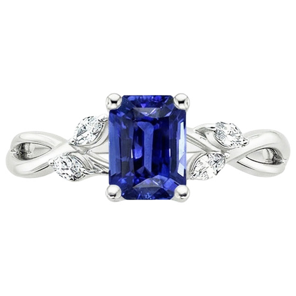 natural emerald sapphire 4ct ring profile view