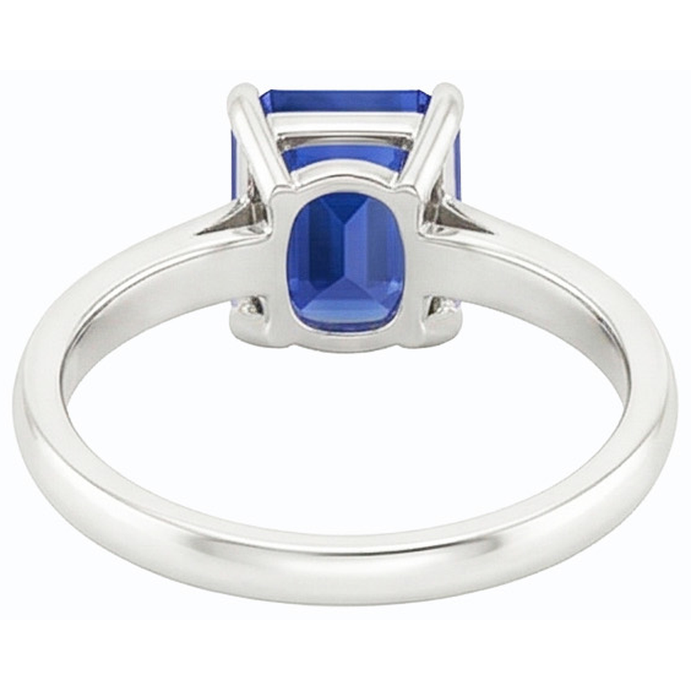 natural emerald sapphire 2ct ring profile view