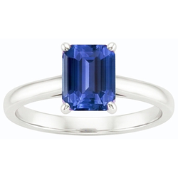 Natural Sapphire Ring 2ct - White Gold 14K