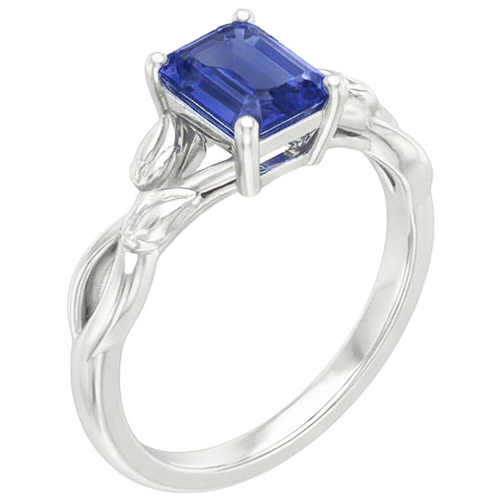 natural emerald sapphire 3.50ct ring close up detail